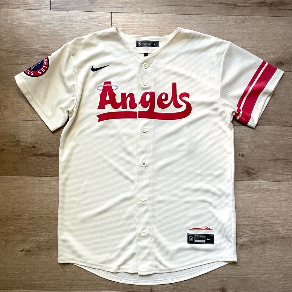 Trout Los Angeles Angels Nike City Connect Replica 27 Jersey Cream Youth L